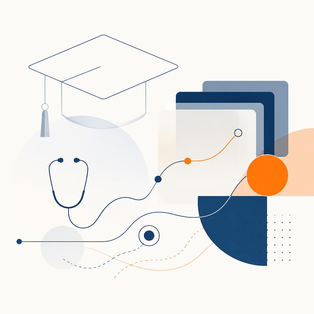 Abstract illustration representing medical education planning and counselling guidance